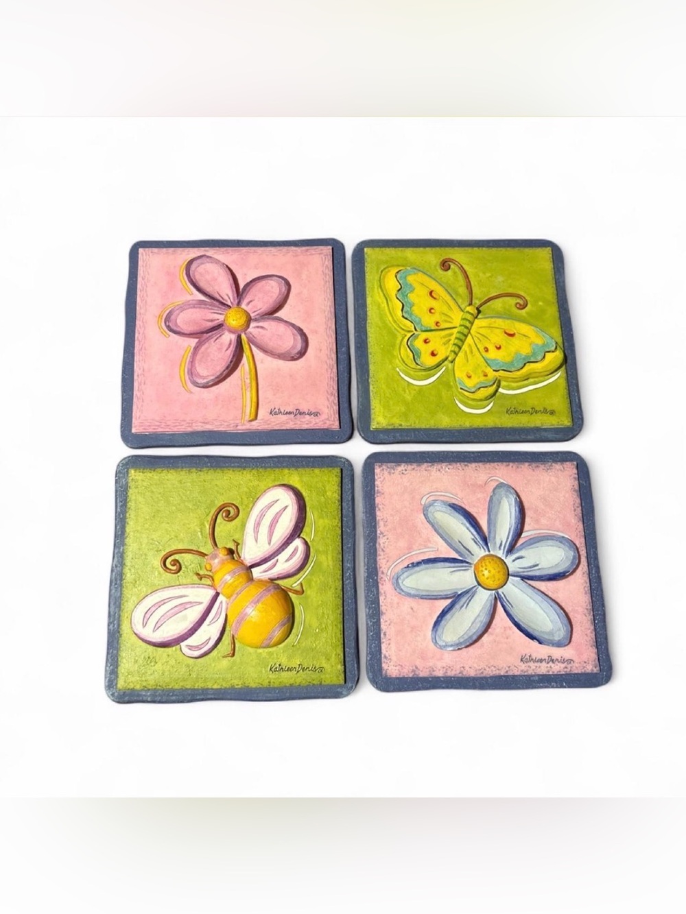 Handpainted Floral & Butterfly & Bee wall hangings.
